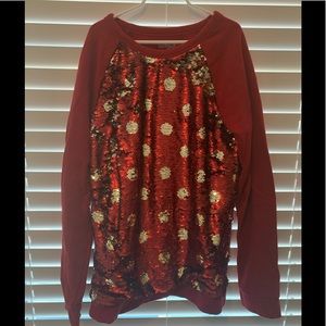 🤩BOGO! Red and Gold flip sequin sweatshirt